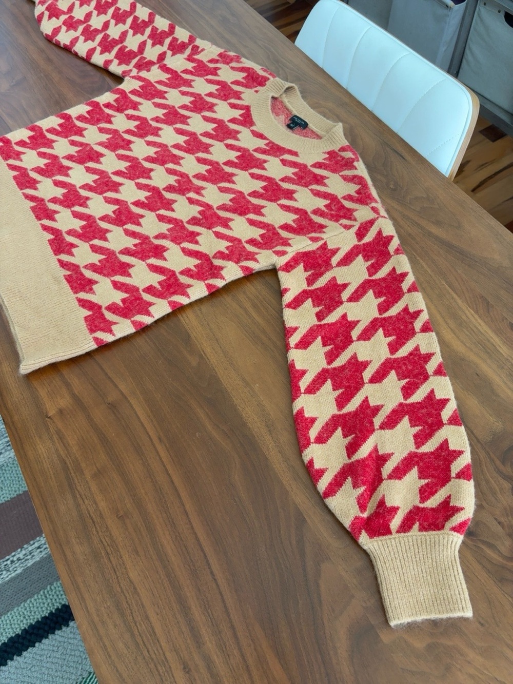 Ann Taylor Houndstooth Sweater Full Sleeve Size Small - Picture 4 of 8
